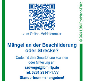 Aufkleber mit QR-Code zum Melden von Mängeln